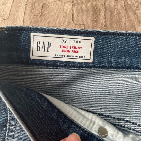 Gap Denim True Skinny Sky High Rise Blue Medium Wash 32 14S 14 Short Petite 32P - Picture 2 of 3
